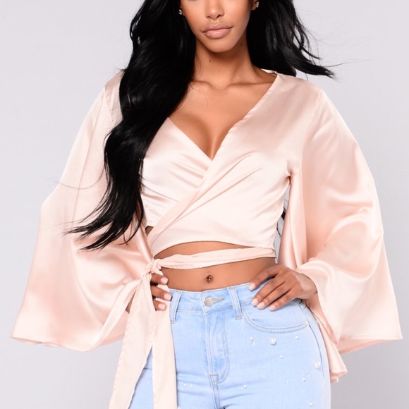 Fashion Nova Tops - Fashion Nova Elsie Satin Top